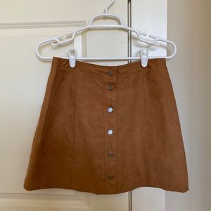 tan h&m buttoned a-line skirt